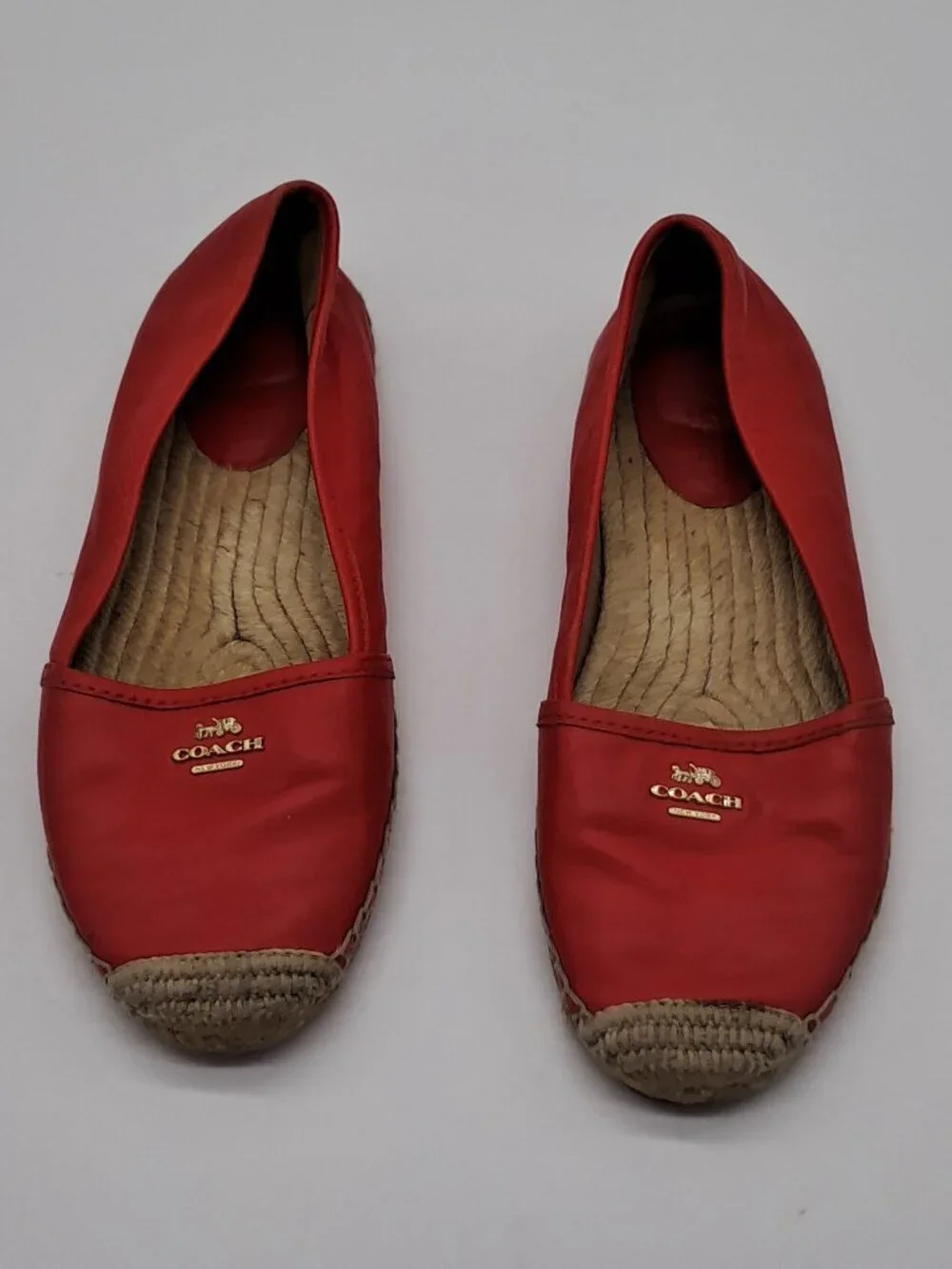 Coach Espadrille Flats Soft Leather Watermelon Color  Rhodelle 7'5 B